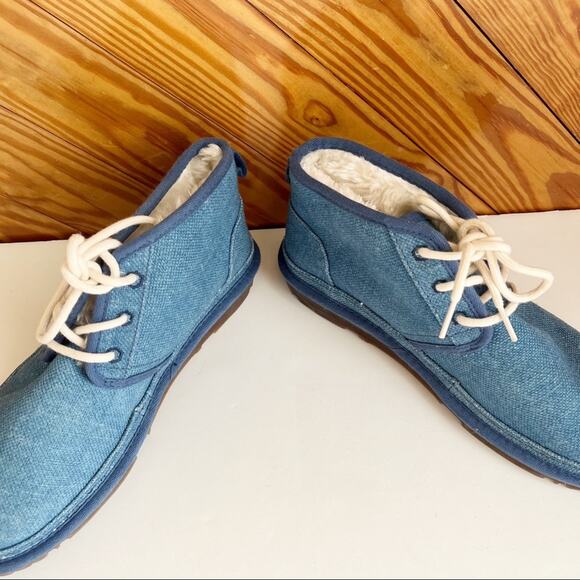 UGG Neumel Natural Boot in Blue Denim - Picture 3 of 8